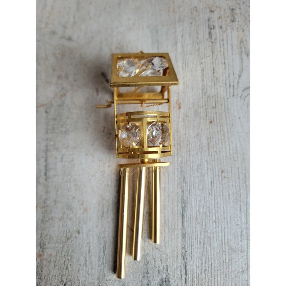 Unique vintage golden well metal mini wind chime ornament Xmas home decor